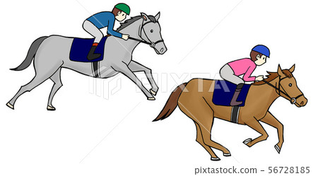 賽馬例證白色背景 56728185
