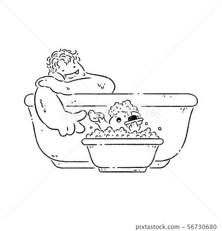 Father and son taking a shower together Father and son taking a shower together 56730680