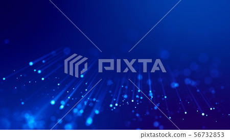 3d rendering of abstract blue background with glowing particles like micro world science fiction 56732853