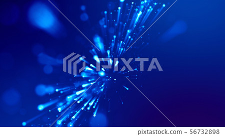 3d rendering of abstract blue background with glowing particles like micro world science fiction 56732898