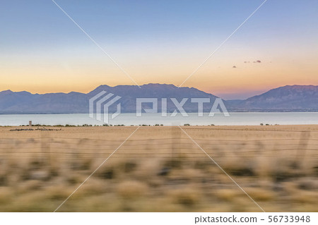 Utah Lake against mountain seen from Highway 68 56733948