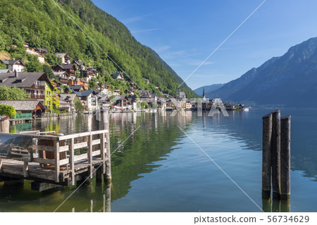 Hallstatt small town as postcard view 56734629