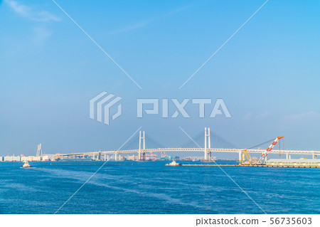 Beautiful exterior of Yokohama bridge 56735603