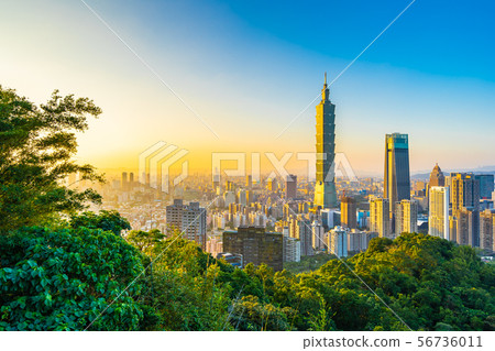 Beautiful landscape and cityscape of taipei 101 building and architecture in the city Beautiful landscape and cityscape of taipei 101 building and architecture in the city 56736011