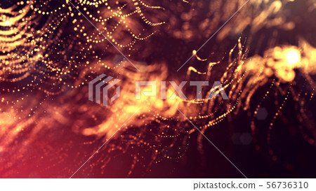 3d rendering of glow particles that fly in air as science fiction of microcosm or macro world or sci 56736310