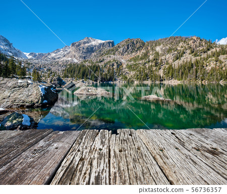 Lake Haiyaha, Rocky Mountains, Colorado, USA. 56736357