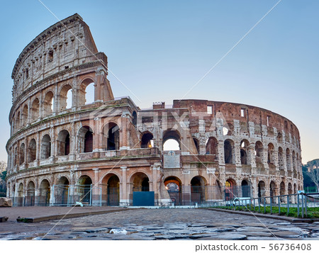 Colosseum at sunrise in Rome 56736408