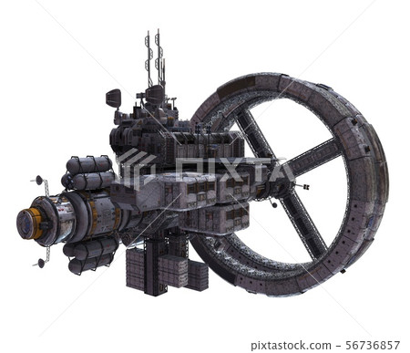 Future Space Station Isolated on White Background 3D Illustration Future Space Station Isolated on White Background 3D Illustration 56736857