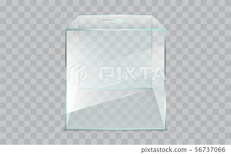 Empty, square, glass ballot box realistic vector 56737066