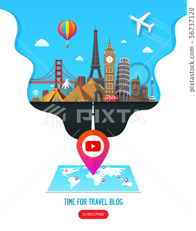 Travel banner design with famous landmarks. Travel banner design with famous landmarks. 56737120