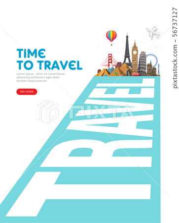 Travel and vacation concept with famous landmarks. 56737127