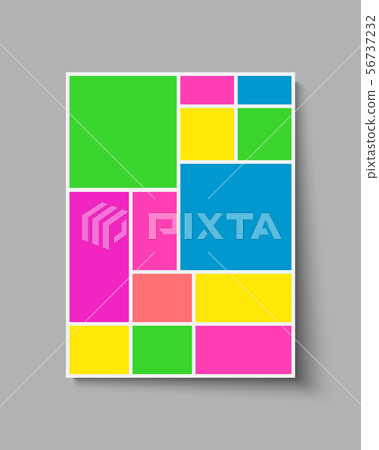 Vector empty collage board thirteen frames, photo 56737232