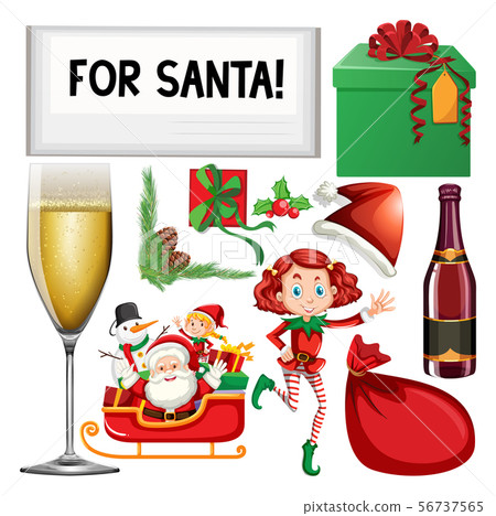 Set of isolated objects of christmas theme Set of isolated objects of christmas theme 56737565