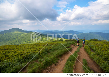 Panorama of Bieszczady mountains in Poland 56738124
