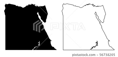 Simple Map Of Egypt Simple (Only Sharp Corners) Map Of Egypt Vector - Stock Illustration  [56738205] - Pixta