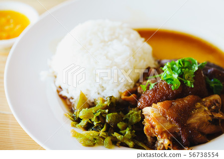 Stewed pork leg on rice Stewed pork leg on rice 56738554