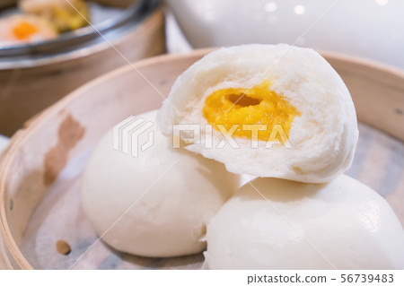 Harbor style dim sum custard bun Hong Kong dim sum custard bun Hong Kong style custard bun 56739483