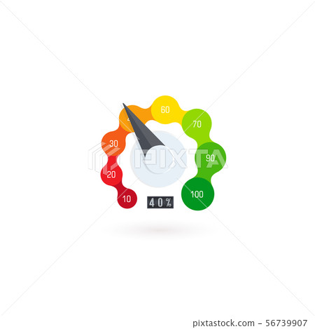 Business meter or business indicator template with emotional cartoon face. Abstract Rating icon Business meter or business indicator template with emotional cartoon face. Abstract Rating icon 56739907