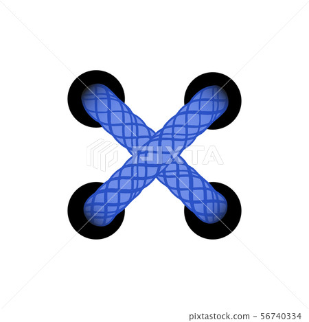 Template lace-up blue cross. Lacing scheme, corset 56740334
