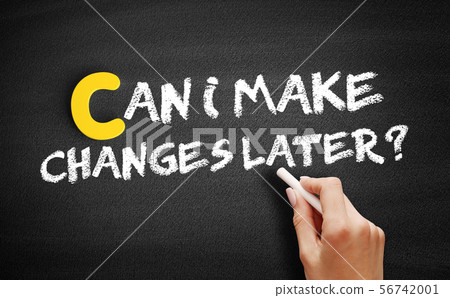 Can I Make Changes Later? text on blackboard Can I Make Changes Later? text on blackboard 56742001