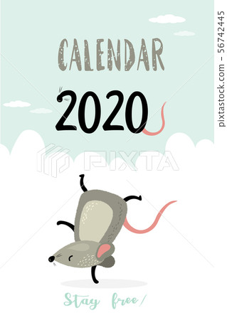 Calendar cover 2020 template design with funn