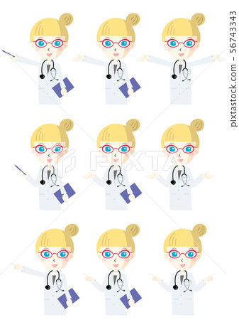Caucasian female doctor with stethoscope Caucasian female doctor with stethoscope 56743343