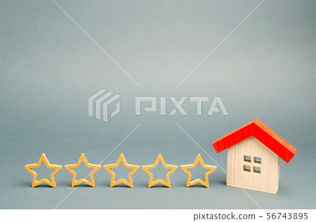 Five stars and a wooden house  56743895