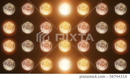 3D rendering of a wall with flashing lights 56744314