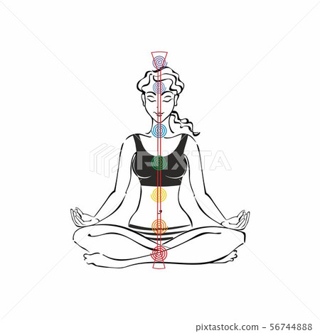 The energy channel of the human. Chakras. girl in 56744888