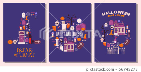 Happy Halloween Night Cards and Invitation Templates 56745275