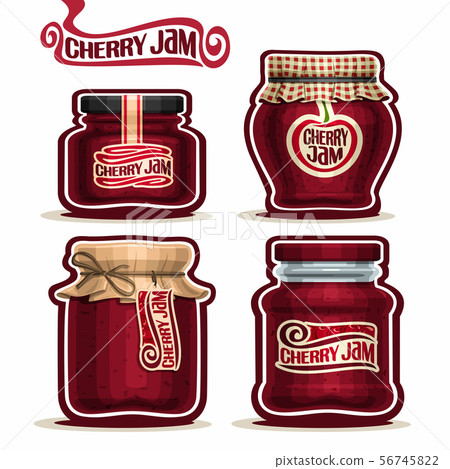 Vector set of Cherry Jam 56745822