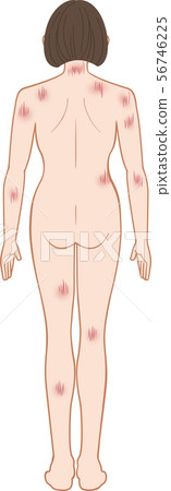 Scratches full body behind woman Scratches full body behind woman 56746225