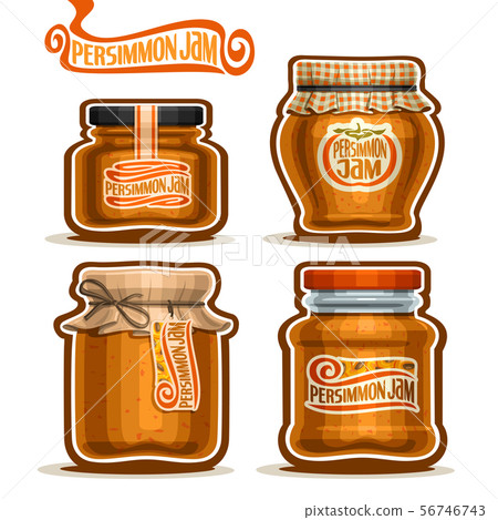 Vector set of Persimmon Jam 56746743