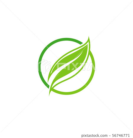 green leaf ecology nature element vector icon - Stock Illustration ...