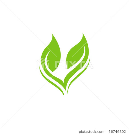 green leaf ecology nature element vector icon - Stock Illustration ...