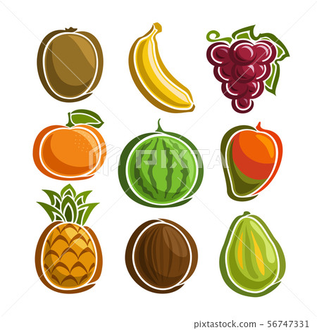 Vector Set of Fruits icons Vector Set of Fruits icons 56747331