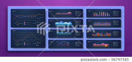 Dashboard infographic template with modern design  56747385