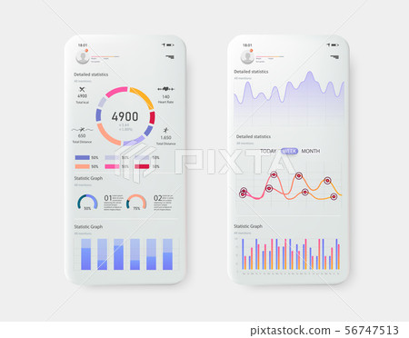 Modern mobile statistics graphs and finance charts 56747513
