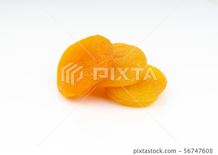 Dried apricot isolated on a white background Dried apricot isolated on a white background 56747608