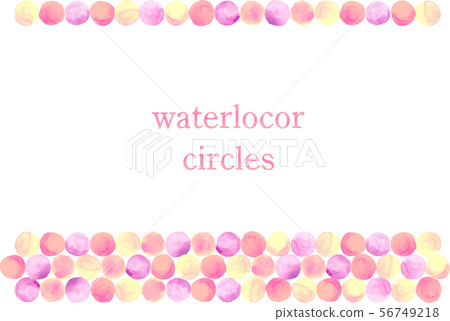 水彩插圖_watercolor_ _圓_circle_點_pink_粉_框架 水彩插圖_watercolor_ _圓_circle_點_pink_粉_框架 56749218