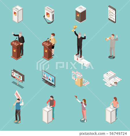 Election Voting Isometric Icons Set - Stock Illustration [56749724] - PIXTA