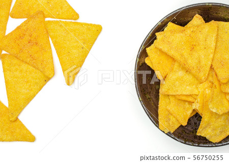 Tortilla cheese chips isolated on white 56750255