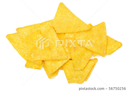 Tortilla cheese chips isolated on white Tortilla cheese chips isolated on white 56750256