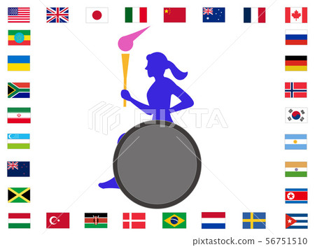 Image poster with torch runners relaying around the world 56751510