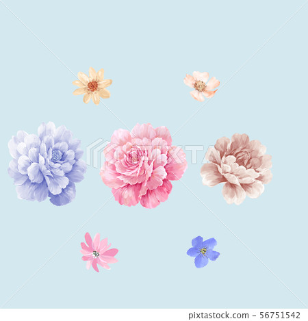 Elegant watercolor flowers and poster design 56751542