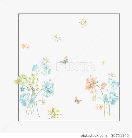Elegant watercolor flowers and poster design 56751543