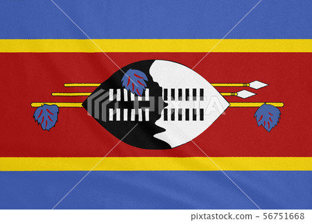 Flag of Eswatini on textured fabric. Patriotic 56751668