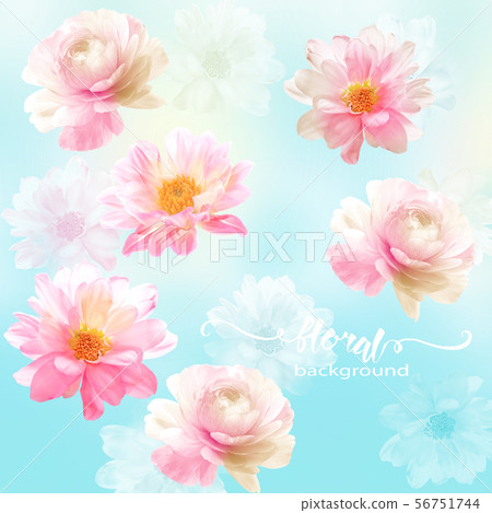Elegant watercolor floral and poster design 56751744