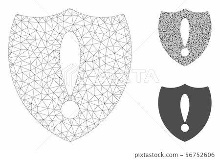 Shiled Problem Vector Mesh Carcass Model and Triangle Mosaic Icon Shiled Problem Vector Mesh Carcass Model and Triangle Mosaic Icon 56752606