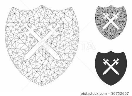Shield Vector Mesh 2D Model and Triangle Mosaic... - Stock Illustration ...
